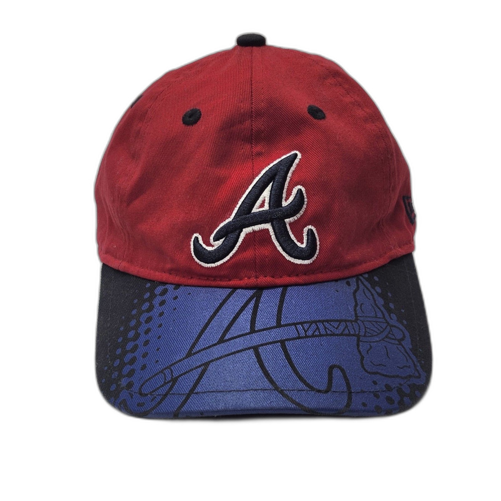 New Era MLB Atlanta Braves Youth 9FORTY Hat Cap Adjustable Red Blue 'A' Logo